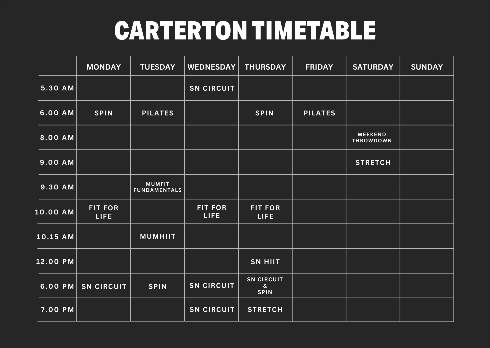 SN Carterton Timetable