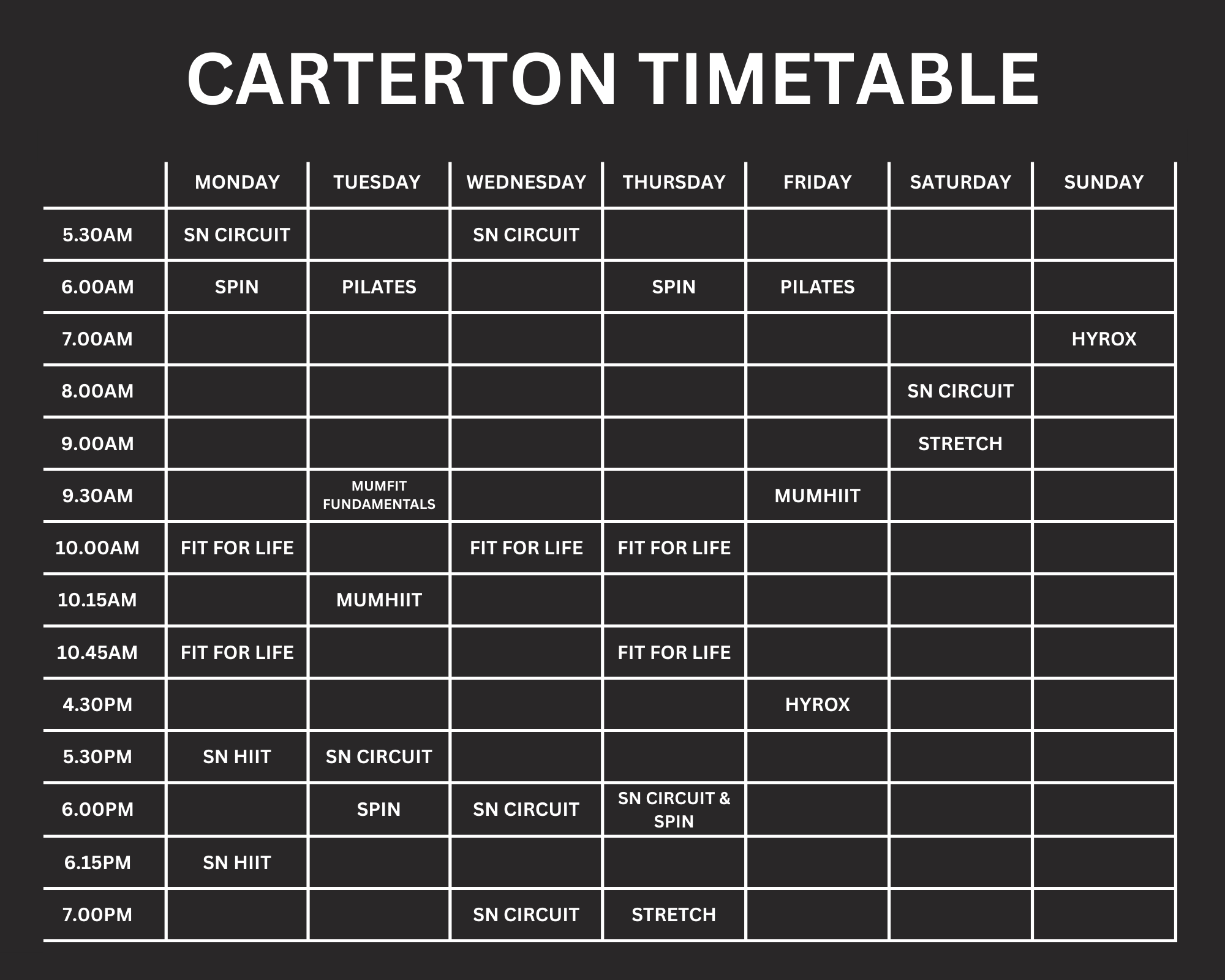 CARTERTON SN Carterton Timetable